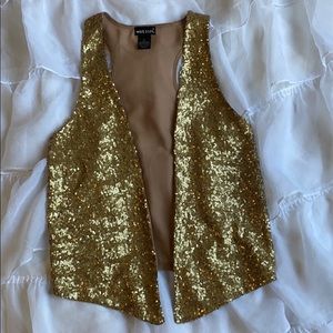Wet Seal : Gold Sequined Vest